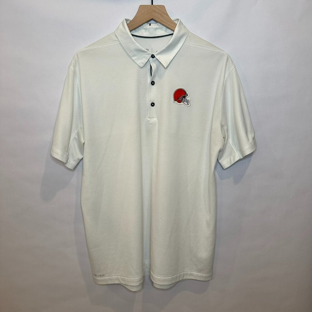 Cleveland Browns Nike on field apparel golf performance polo White L